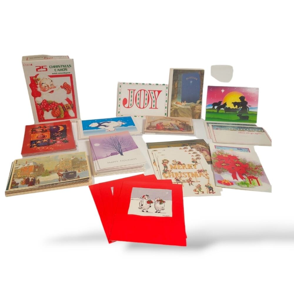 Christmas Greeting Card Large Lot - Assorted Sizes & Types - READ DESCRIPTION